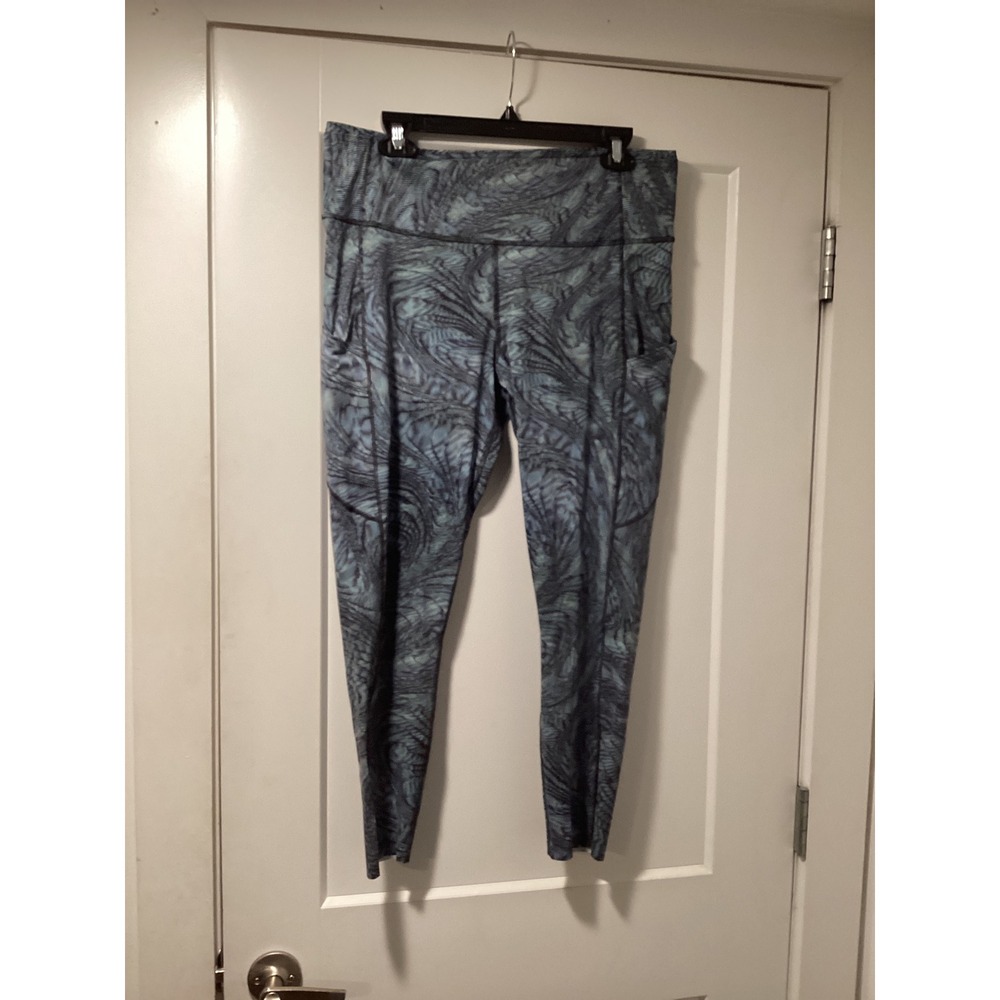 Lululemon Fast and Free High-Rise Crop 23 Diverge Texture Asphalt Multi 14‎ NWOT